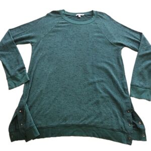 Threads 4 Thought Forest Green Roberta Feathered Fleece Sweatshirt Size XL